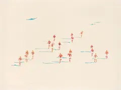 Norbert Bisky, Selbstläufer, 2004, Farboffset auf Velin
