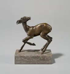 Renée Sintenis, Gazelle, Um 1920, Bronze mit brauner Patina, auf Granitsockel montiert