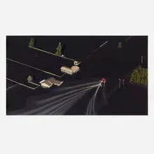 Dirk Skreber, Untitled (black flood), 2001, oil and duct tape on canvas