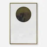 Devin Farrand, Piston Plate 15, 2016, steel, yellow zinc, bluing, Carrara marble