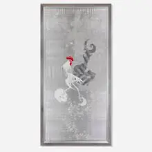 Angelo Filomeno, The Grand Circus: Meteorite, 2005, embroidered Shantung silk with crystals over linen in artist's frame