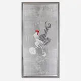 Angelo Filomeno, The Grand Circus: Meteorite, 2005, embroidered Shantung silk with crystals over linen in artist's frame