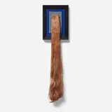 Millie Wilson, Fall, 1991, synthetic hair, aluminum, paper, enamel, painted wood