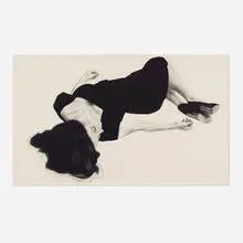 Robert Longo, Reclining Gretchen, 1985, charcoal, graphite and ink on paper mounted to Masonite