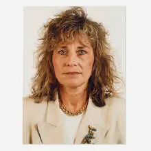 Thomas Ruff Studio, Portrait of Ruth Bloom, 1989, Cibachrome print mounted to acrylic