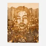 Vhils, Carving Cities, 2011, laser-engraved panel