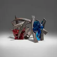 Claire Falkenstein, Untitled (Fusion), c. 1975, brazed copper and fused glass