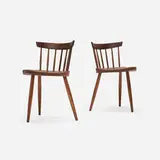 George Nakashima, Mira chairs, pair, 1965, American black cherry