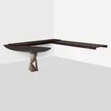 Wendell Castle, Partner's Desk from Rosecliff, Inc., 1994, rosewood, carved painted wood, patinated bronze