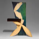 Wendell Castle, A Different Story cabinet, 1993, acrylic-painted mahogany veneer, acrylic-painted jelutong, macassar ebony, mahogany, white oak, black walnut