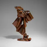 Albert Paley, Plant stand, 1994, forged and fabricated steel with natural patina, granite