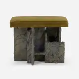 Paul Evans, Custom-order Sculpted Bronze bench, model PE-131
