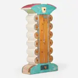 Stephen Whittlesey, Chest, c. 1990, reclaimed wood, painted wood, glazed ceramic, nylon rope