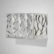 Hanging cabinet by Phillip Lloyd Powell, c. 1965, silver leaf over carved wood, mirrored glass, sold May 2025