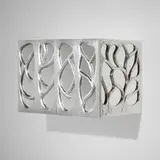 Phillip Lloyd Powell, Hanging cabinet, c. 1965, silver leaf over carved wood, mirrored glass