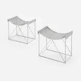 Teruaki Ohashi, Stools for Louis Vuitton SS 2018 Fashion Show, pair, 1987 / 2018, chrome-plated steel