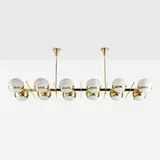 Fedele Papagni, Monumental chandelier, 2017, brass, milk glass