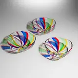 Linea Valentina, Bowls, set of three, internally decorated glass