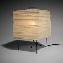 Isamu Noguchi, Akari light sculpture, model 3X, 1963, washi paper, enameled steel