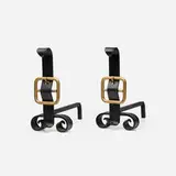 Jacques Adnet, Andirons, pair, iron