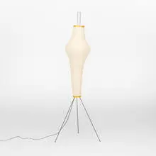 Akari light sculpture, model 14A by Isamu Noguchi, washi paper, bamboo, enameled steel, sold Jan 2026