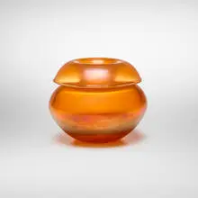 Vase by Seguso, hand-blown glass with iridized surface, sold Jan 2026