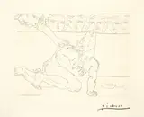 Pablo Picasso, Minotaure mourant et jeune femme pitoyable, 1933, Radierung auf Montval-Velin (Wasserzeichen: Picasso)