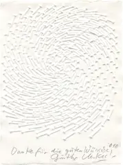 Günther Uecker, Spirale, 2010, Prägedruck auf Bütten