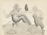 Victor Brauner, Ohne Titel, 1928, Tuschfeder und Gouache auf leichtem Karton