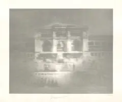 Gerhard Richter, Bahnhof (Hannover), 1967, Offset in Grautönen auf weißem, leicht granuliertem Halbkarton