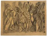 Ernst Wilhelm Nay, Ohne Titel, 1946, Kreide auf bräunlichem Ingres-Bütten