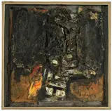 Montage mit Nummernschildern II by Karl Fred Dahmen, 1964, Assemblage in Holzkasten, sold Nov 2009