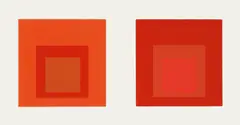 Formulation : Articulation by Josef Albers, 1972, 2 Original-Leinenkassetten mit jeweils 33 Kartondoppelbögen mit je 2, 3 oder 4 Farbserigraphien (insgesamt 127). Kassett, sold Dec 2007