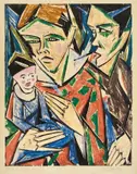 Mädchen mit Puppe by Otto Lange, 1917, Farbholzschnitt auf leichtem gelblichen Karton, sold May 2008