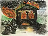 Ohne Titel (Smoke on the water) by Raymond Pettibon, 2003, Tuschfeder und Aquarell auf Papier, sold Nov 2008