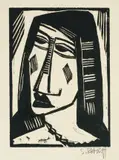 Kopf by Karl Schmidt-Rottluff, 1915, Holzschnitt auf Bütten (Wasserzeichen: SLG), sold Nov 2008