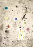 Joan Miró, Personatge I Estels III, 1979, Farbaquatinta, Radierung und Collage auf Velin