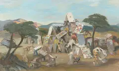 Harald Metzkes, Das große Spiel, 2002, Öl auf Leinwand