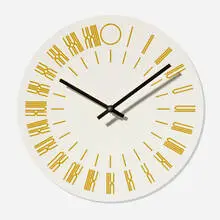 Tauba Auerbach, 24-hour wall clock, 2013, screenprint on composite, enameled aluminum, brass