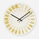 Tauba Auerbach, 24-hour wall clock, 2013, screenprint on composite, enameled aluminum, brass