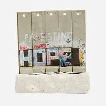 Walled Off Hotel Souvenir by Banksy, 2018, mixed media on cement, sold Sep 2024
