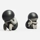 Mike Lee, Lonely Boy and Lonely Girl (set of two), 2020, painted cast vinyl