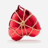Adam Parker Smith, Petite Shibari Heart (Red), 2021, resin, jute, chrome-plated aluminum, enameled steel