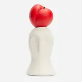 Wade Tullier, Owl Figure with Fruit (White), 2021, glazed stoneware