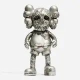 Kaws, Pushead Companion (Silver), 2005, painted cast vinyl