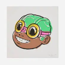 Flyboy (Smile) by Hebru Brantley, 2021, screenprint in colors, sold Sep 2024