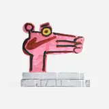 Katherine Bernhardt and Jonathan Edelhuber, Panther Panther Rosa Rosa, 2020, painted wood