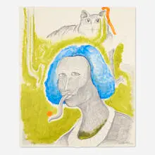 Simphiwe Ndzube, Untitled, 2022, mixed media on paper