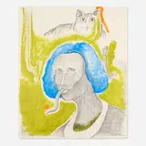 Simphiwe Ndzube, Untitled, 2022, mixed media on paper