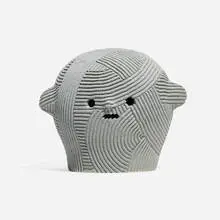 En Iwamura, Neo-Jomon: Grey Face, 2019, glazed stoneware